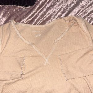 Long sleeve semi cropped, tan long sleeve, like new